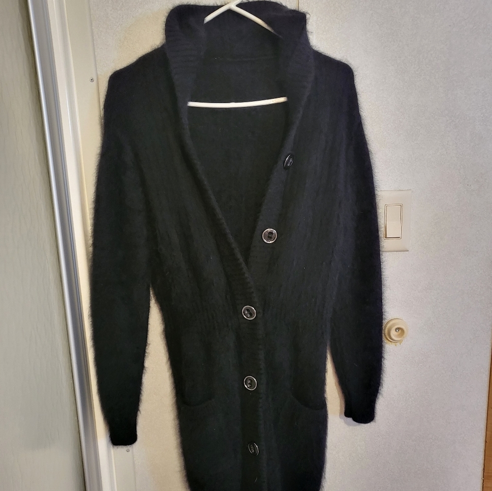 Hooded faux fur sweater
